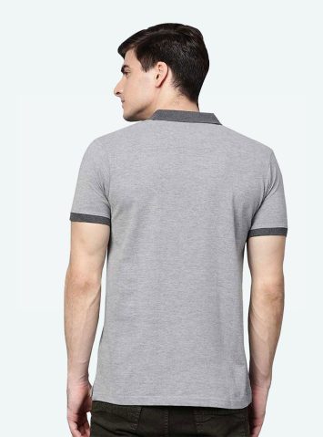 Men's Melange Solid Polo T-Shirt