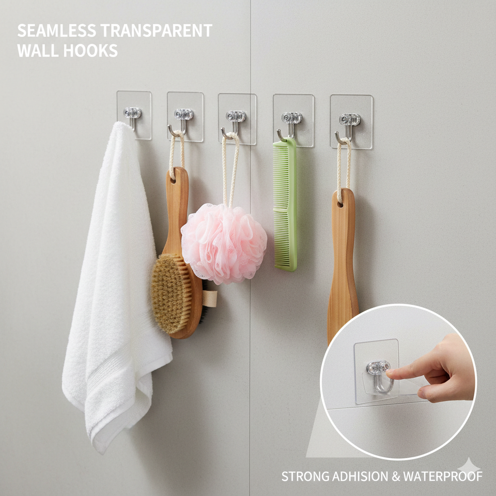 Transparent Wall Hooks (10pc)