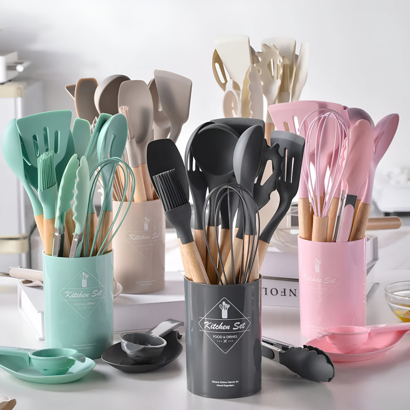 12Pc Silicone Cooking Utensils Set