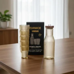 Choice Linear Water Bottle & 6Pc Glass Set
