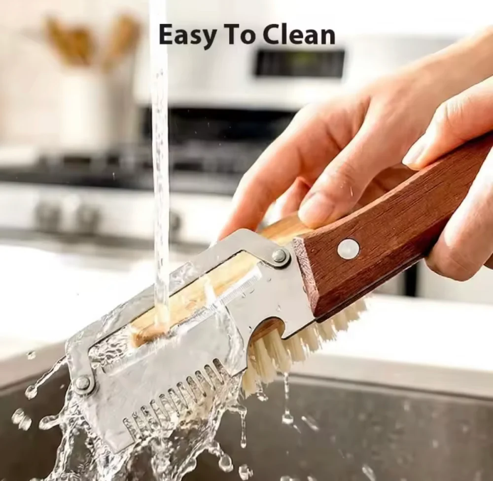 3-in-1 Stainless Steel Peeler Knife with Wooden Handle